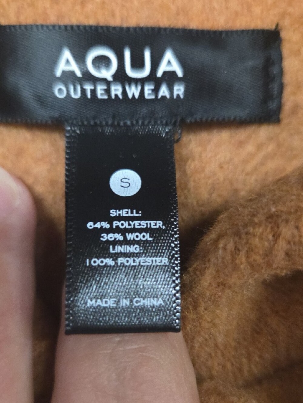 Aqua Camel Brown Fringe Wool Cape Coat - Picture 6 of 6